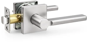 Brushed Nickel Square Passage Door Handle, 1 Pack Non-Locking Modern Lever for Closet Hallway, Reversible for Right or Left Side Brushed Nickel Square Passage Door Handle, 1 Pack Non-Locking Modern Lever for Closet Hallway, Reversible for Right or Left Side
