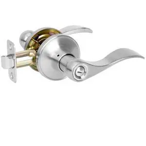 Privacy Door Levers, Interior Door Handle for Bedroom and Bathroom, Lever Door Handles Interior with Lock, Wave Style Lever Keyless, Satin Nickel Doors Lock Knob, 1 Pack Privacy Door Levers, Interior Door Handle for Bedroom and Bathroom, Lever Door Handles Interior with Lock, Wave Style Lever Keyless, Satin Nickel Doors Lock Knob, 1 Pack