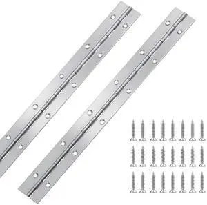2 Pcs Piano Hinge, 12 Inch Stainless Steel Hinges with 24 Screws | 12 in x 1.2 in, 304 Stainless Steel, Pre-Drilled Countersunk Holes, for Cabinets, DIY Storage Boxes, Boat Cabin Lockers 2 Pcs Piano Hinge, 12 Inch Stainless Steel Hinges with 24 Screws | 12 in x 1.2 in, 304 Stainless Steel, Pre-Drilled Countersunk Holes, for Cabinets, DIY Storage Boxes, Boat Cabin Lockers