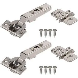 Clip top BLUMOTION Hinge Kit (1 Kit), Full Overlay, 110° Opening Angle, Steel, Soft Close Euro-Style Hinges with Clip Mounting Plate for Frameless Cabinets Clip top BLUMOTION Hinge Kit (1 Kit), Full Overlay, 110° Opening Angle, Steel, Soft Close Euro-Style Hinges with Clip Mounting Plate for Frameless Cabinets