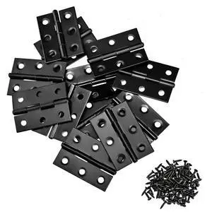 2 Inch Black Stainless Steel Hinges for Wood Box Crafts, 18 Pack | Assigned 108 Screws, Stainless Steel Folding Hinges, Easy to Install, perfect for DIY, Jewelry Boxes, and Hobby Crafts 2 Inch Black Stainless Steel Hinges for Wood Box Crafts, 18 Pack | Assigned 108 Screws, Stainless Steel Folding Hinges, Easy to Install, perfect for DIY, Jewelry Boxes, and Hobby Crafts
