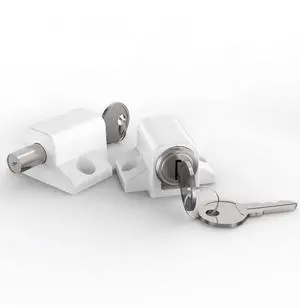 Lock, 2 Pack Sliding Door Window Lock, Push-in Key Lock, Patio Door Locks for Home Office Classroom (White) Lock, 2 Pack Sliding Door Window Lock, Push-in Key Lock, Patio Door Locks for Home Office Classroom (White)