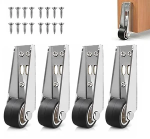 4 PCs Vertical Track Roller Wheel, Gate Caster Wheels Replacement, Rubber Rolling Swivel Casters for Barn Sliding Door, Cabinet, Gate & Drawer 4 PCs Vertical Track Roller Wheel, Gate Caster Wheels Replacement, Rubber Rolling Swivel Casters for Barn Sliding Door, Cabinet, Gate & Drawer