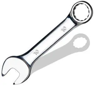 10 mm Metric Stubby Combination Wrench, CR-V Steel with Mirror Polish, 12-Point Design, 15-Degree Offset, Perfect for Auto Repair, Household, Car & Truck Emergency 10 mm Metric Stubby Combination Wrench, CR-V Steel with Mirror Polish, 12-Point Design, 15-Degree Offset, Perfect for Auto Repair, Household, Car & Truck Emergency
