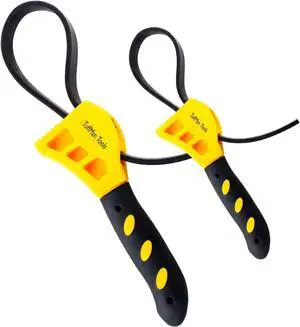 Strap Wrench Set, Adjustable Rubber Strap Oil Filter Removal Tool Fits 14 Filters for Automotive & Plumbing - Set of 2 Strap Wrench Set, Adjustable Rubber Strap Oil Filter Removal Tool Fits 14 Filters for Automotive & Plumbing - Set of 2