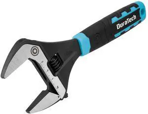 10-Inch Wide Jaw Adjustable Wrench | Plumbing Wrench, CR-V Steel, SAE and Metric Scale Marked, Ergonomic Grip 10-Inch Wide Jaw Adjustable Wrench | Plumbing Wrench, CR-V Steel, SAE and Metric Scale Marked, Ergonomic Grip