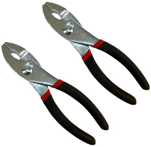 Slip Joint Pliers 6 (Pack of 2) - Heavy Duty Carbon Steel with Rubber Grip Handle - Fine Grip Teeth in Front and Coarse Teeth in Back - Rust Resistant Finish Slip Joint Pliers 6 (Pack of 2) - Heavy Duty Carbon Steel with Rubber Grip Handle - Fine Grip Teeth in Front and Coarse Teeth in Back - Rust Resistant Finish
