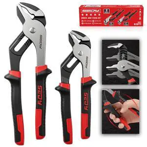 2-Piece Groove Joint Pliers Set, 10" & 8" Adjustable Water Pump Pliers, Straight Jaw Tongue and Groove Pliers with Non-Slip Handles for Plumbing, Pipe Fittings, Nuts, Bolts and Home Repair 2-Piece Groove Joint Pliers Set, 10" & 8" Adjustable Water Pump Pliers, Straight Jaw Tongue and Groove Pliers with Non-Slip Handles for Plumbing, Pipe Fittings, Nuts, Bolts and Home Repair