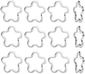 12pcs Creative Key Ring Keychain Flower Shape Silver Metal Flat Split Key Holder Chains Rings Crafts DIY for Home Car Tag Office Organization Lanyards Keys Attachment Gift 12pcs Creative Key Ring Keychain Flower Shape Silver Metal Flat Split Key Holder Chains Rings Crafts DIY for Home Car Tag Office Organization Lanyards Keys Attachment Gift