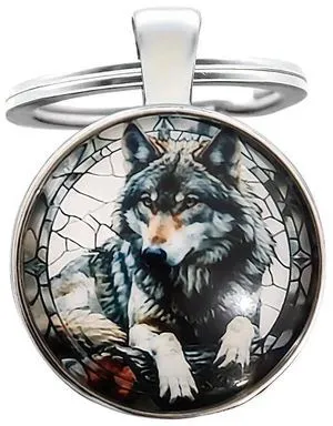 Creative Alloy Keychain Cute 2D Cartoon image Keyring with Pendant Durable and Stylish Accessory, Perfect for Gifts(2.5cm grey wolf) Creative Alloy Keychain Cute 2D Cartoon image Keyring with Pendant Durable and Stylish Accessory, Perfect for Gifts(2.5cm grey wolf)