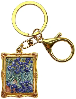 Keychain Bag and Purse Charms - Artistic Painting Keychains - Car key chain leather handbags Accessories Van Gogh - Irises Keychain Bag and Purse Charms - Artistic Painting Keychains - Car key chain leather handbags Accessories Van Gogh - Irises