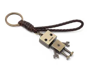 Vintage Key Chain, Metal Robot Leather Hand Woven Key Rings | Personality Cute Robot Keychain Faux Cowhide Strap Key Ring Decoration Gift for Anniversary Party Graduation Vintage Key Chain, Metal Robot Leather Hand Woven Key Rings | Personality Cute Robot Keychain Faux Cowhide Strap Key Ring Decoration Gift for Anniversary Party Graduation