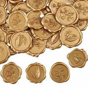 60Pcs Wax Seal Stickers, Wedding Invitation Envelope Seal Stickers | Adhesive Backed Antique Gold for Wedding, Party, Gift Wrapping (Leaf & Flower Styles) 60Pcs Wax Seal Stickers, Wedding Invitation Envelope Seal Stickers | Adhesive Backed Antique Gold for Wedding, Party, Gift Wrapping (Leaf & Flower Styles)