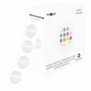 0.5 inch Round Clear Circle Dot Sticker, 1000pcs Transparent Adhesive Label | 1.3cm Translucent Wafer Package Seals, Easy Peel And Stick, Great For Envelope, Cosmetic Box, Gift Bag 0.5 inch Round Clear Circle Dot Sticker, 1000pcs Transparent Adhesive Label | 1.3cm Translucent Wafer Package Seals, Easy Peel And Stick, Great For Envelope, Cosmetic Box, Gift Bag