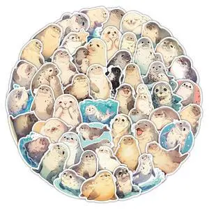 50 PCS Cute Seal Stickers, Waterproof Vinyl Healing Marine Animal Decals for Laptop, Luggage, Skateboard, Phone, Fridge, Trendy Stickers for Teens, Adults, Boys and Girls (Seal) 50 PCS Cute Seal Stickers, Waterproof Vinyl Healing Marine Animal Decals for Laptop, Luggage, Skateboard, Phone, Fridge, Trendy Stickers for Teens, Adults, Boys and Girls (Seal)