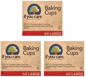 Unbleached Large Baking Cups, 60 ct, 3 pk Unbleached Large Baking Cups, 60 ct, 3 pk