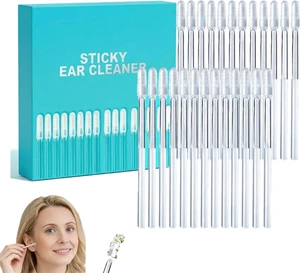48 Pcs Sticky Cleaning Ear Stick, Gentle Reusable Soft Spiral Head Adhesive Ear Pick for Safe Ear Cleaning, with Gentle Removal Stick for All Ages 48 Pcs Sticky Cleaning Ear Stick, Gentle Reusable Soft Spiral Head Adhesive Ear Pick for Safe Ear Cleaning, with Gentle Removal Stick for All Ages