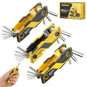 3 Pack Folding Allen Wrenches Set Metric&SAE Hex Key Torx Star Tool | 25PC Allen Key Set CR-V Steel, Compact Portable Design For Bike Assembly & Repair Multifunctional Tools 3 Pack Folding Allen Wrenches Set Metric&SAE Hex Key Torx Star Tool | 25PC Allen Key Set CR-V Steel, Compact Portable Design For Bike Assembly & Repair Multifunctional Tools