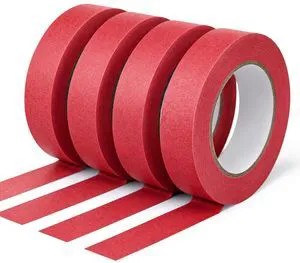 4 Pack Red Painters Tape 1 inch Wide, No Residue Masking Tape, Total 360FT | General Purpose Multi-Surface Painters Tape for Walls, Painting, Labeling, DIY Crafting, Decoration, Art Projects 4 Pack Red Painters Tape 1 inch Wide, No Residue Masking Tape, Total 360FT | General Purpose Multi-Surface Painters Tape for Walls, Painting, Labeling, DIY Crafting, Decoration, Art Projects