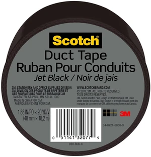 Duct Tape, 1.88 in x 20 yd, Jet Black, 1 Roll (920-BLK-C) Duct Tape, 1.88 in x 20 yd, Jet Black, 1 Roll (920-BLK-C)