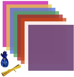 Colored Cellophane Sheets 7.5x7.5 Inches Cellophane Paper 120 pcs Colored Cellophane Wrap Colored Plastic Sheets for Crafts Art Projects Light Decorations Candy Packaging Colored Cellophane Sheets 7.5x7.5 Inches Cellophane Paper 120 pcs Colored Cellophane Wrap Colored Plastic Sheets for Crafts Art Projects Light Decorations Candy Packaging