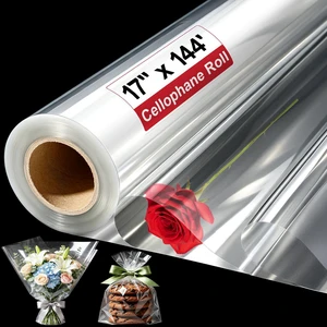 144 Ft Clear Cellophane Wrap Roll - 3 Mil Thicken Cellophane Roll | 17In X 144 Ft Clear Cellophane Wrap Roll Gift Wrapping Plastic for Graduation Gifts Treats Cookies Bouquets Birthday Wedding 144 Ft Clear Cellophane Wrap Roll - 3 Mil Thicken Cellophane Roll | 17In X 144 Ft Clear Cellophane Wrap Roll Gift Wrapping Plastic for Graduation Gifts Treats Cookies Bouquets Birthday Wedding