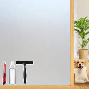 Frosted Glass Window Privacy Film Decorative, 17.5" x 78.74" | Bathroom Sliding Door Office Window Tint for Home Glass Windows Cover, Static Cling, Removable, Reusable, Anti-UV, Anti-Glare Frosted Glass Window Privacy Film Decorative, 17.5" x 78.74" | Bathroom Sliding Door Office Window Tint for Home Glass Windows Cover, Static Cling, Removable, Reusable, Anti-UV, Anti-Glare