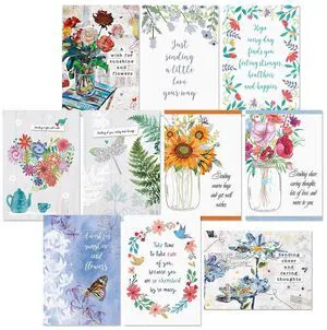 Get Well Greeting Card Set | Caring, 20 Count, 10 Designs, 5" x 7" Folded, Envelopes Included, Holiday, Value Pack Get Well Greeting Card Set | Caring, 20 Count, 10 Designs, 5" x 7" Folded, Envelopes Included, Holiday, Value Pack