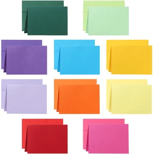20 Packs 10 Assorted Colors Blank Cards and Envelopes 5 x 7 | Heavyweight Folded Colored Cardstock and A7 Envelopes Self Seal for Invitations, Wedding, DIY Greeting Cards 20 Packs 10 Assorted Colors Blank Cards and Envelopes 5 x 7 | Heavyweight Folded Colored Cardstock and A7 Envelopes Self Seal for Invitations, Wedding, DIY Greeting Cards