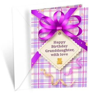 Happy Birthday Card For Granddaughter, Made in America, Eco-Friendly, Thick Card Stock with Premium Envelope 5in x 7.75in, Packaged in Protective Mailer Happy Birthday Card For Granddaughter, Made in America, Eco-Friendly, Thick Card Stock with Premium Envelope 5in x 7.75in, Packaged in Protective Mailer