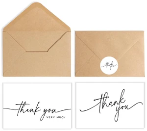 52-pack Thank You Cards Bulk with Kraft Envelopes & Matching Stickers, 3.5x5 Inches, Minimalist Design | Perfect for Business, Weddings, Baby & Bridal Showers, Graduations & Funerals. 52-pack Thank You Cards Bulk with Kraft Envelopes & Matching Stickers, 3.5x5 Inches, Minimalist Design | Perfect for Business, Weddings, Baby & Bridal Showers, Graduations & Funerals.