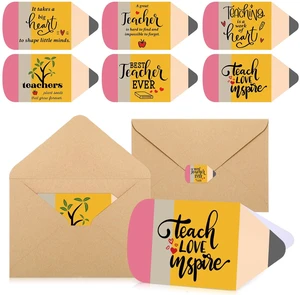 24 Sets Back to School Gift Cards for Teacher Appreciation, 6 Styles | First Day of School Teacher Gifts, Teacher Thank You Cards Bulk with Envelope, Sticker Pencil Shape Inspirational Cards 24 Sets Back to School Gift Cards for Teacher Appreciation, 6 Styles | First Day of School Teacher Gifts, Teacher Thank You Cards Bulk with Envelope, Sticker Pencil Shape Inspirational Cards