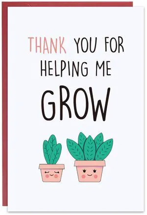 Thank You Teacher Card, Helping Me Grow Card, Appreciation Greeting Cards for Teacher Mom Mother Dad, Thank You Gifts For Women Thank You Teacher Card, Helping Me Grow Card, Appreciation Greeting Cards for Teacher Mom Mother Dad, Thank You Gifts For Women