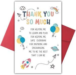 Heartfelt Thank You Card for Teacher, End Of Year Gifts for Childs Teachers, Cute Appreciation Card, Thank You Gift for Preschool Teacher or Nursery Teachers, Thank You so Much Card Heartfelt Thank You Card for Teacher, End Of Year Gifts for Childs Teachers, Cute Appreciation Card, Thank You Gift for Preschool Teacher or Nursery Teachers, Thank You so Much Card
