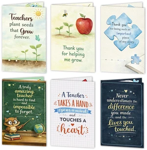 Teacher Appreciation Cards with Envelopes - 12 Pack Thank You Teacher Cards, Cute Thank You Notes from Students, Teachers Appreciation Gift Cards for Teacher's Day, End of Year Gifts Teacher Appreciation Cards with Envelopes - 12 Pack Thank You Teacher Cards, Cute Thank You Notes from Students, Teachers Appreciation Gift Cards for Teacher's Day, End of Year Gifts