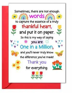 Teacher Appreciation Card - Great Teacher Appreciation Gifts for Men, Women, Thank You Gift - Folded Card (5"x7") with Red Envelope Teacher Appreciation Card - Great Teacher Appreciation Gifts for Men, Women, Thank You Gift - Folded Card (5"x7") with Red Envelope