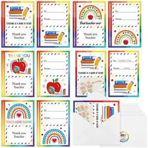 24 Pack Teacher Appreciation Thank You Cards with Envelopes and Stickers Bulk Back to School Thank You Notes for Preschool Kindergarten Teacher Gifts 24 Pack Teacher Appreciation Thank You Cards with Envelopes and Stickers Bulk Back to School Thank You Notes for Preschool Kindergarten Teacher Gifts