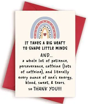 Thank You Teacher Card, Appreciation Greeting Cards for Teachers, It Takes A Big Heart to Shape Little Minds Thanks Teacher Greeting Card, Teachers Appreciation Day Gifts Thank You Teacher Card, Appreciation Greeting Cards for Teachers, It Takes A Big Heart to Shape Little Minds Thanks Teacher Greeting Card, Teachers Appreciation Day Gifts