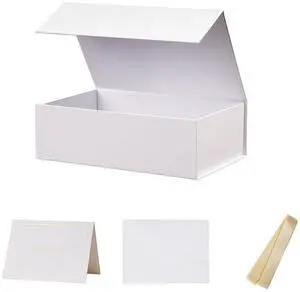 1 Pcs White Gift Box 9.5x6x3 Inch with Magnetic Lid | Collapsible Luxury Present Box,for Birthday,Christmas Holiday Gift Includes Card,Ribbon 1 Pcs White Gift Box 9.5x6x3 Inch with Magnetic Lid | Collapsible Luxury Present Box,for Birthday,Christmas Holiday Gift Includes Card,Ribbon