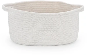 Medium Woven Cotton Rope Basket, Empty DIY Gift Basket for Burr | Great for Baby Shower, Birthday & Decor, Cute Decorative Storage Organizer, 13" x 8" x 6" Medium Woven Cotton Rope Basket, Empty DIY Gift Basket for Burr | Great for Baby Shower, Birthday & Decor, Cute Decorative Storage Organizer, 13" x 8" x 6"