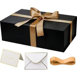 Large Black Gift Box with Magnetic Lids | 14x9x4.5Inches Large Bridesmaid Groomsman Proposal Boxes,for Wedding,Birthdays,Christmas,Gift Packaging. Large Black Gift Box with Magnetic Lids | 14x9x4.5Inches Large Bridesmaid Groomsman Proposal Boxes,for Wedding,Birthdays,Christmas,Gift Packaging.