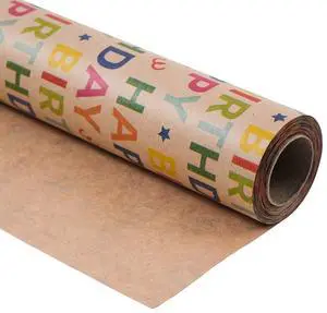 Birthday Wrapping Paper Roll, Colorful Happy Birthday Gift Wrap on Kraft Paper, 17 In x 33 Ft Mini Roll for Kids, Boys, Girls and Teens, Birthday Party Wrapping Paper Birthday Wrapping Paper Roll, Colorful Happy Birthday Gift Wrap on Kraft Paper, 17 In x 33 Ft Mini Roll for Kids, Boys, Girls and Teens, Birthday Party Wrapping Paper