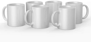 Beveled Blank Mug to Decorate, White (6 count) | Ceramic-Coated, Dishwasher & Microwave Safe - Mug Press & Infusible Ink Compatible,12 Oz Sublimation Beveled Blank Mug to Decorate, White (6 count) | Ceramic-Coated, Dishwasher & Microwave Safe - Mug Press & Infusible Ink Compatible,12 Oz Sublimation
