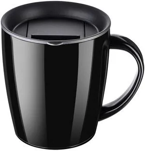 Insulated Coffee Mug with Handle and Lid, 12 oz Travel Cup, Black | Double-wall vacuum design retains hot or cold drinks with a sliding lid and nonslip base for commuting, camping and work Insulated Coffee Mug with Handle and Lid, 12 oz Travel Cup, Black | Double-wall vacuum design retains hot or cold drinks with a sliding lid and nonslip base for commuting, camping and work