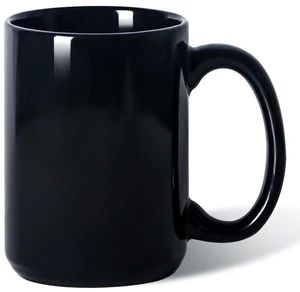 15 OZ Coffee Mug, Classic Blank Ceramic Cup with Large Handle for Tea Latte Cappuccino, Black 15 OZ Coffee Mug, Classic Blank Ceramic Cup with Large Handle for Tea Latte Cappuccino, Black