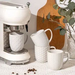Ceramic Coffee Mugs Set of 4, 12oz Embossed Cups with Elegant Patterns A Thoughtful Gift for Women, Mom, or Friends,Perfect for Tea, Latte, Cocoa (Arctic White, 12 OZ) Ceramic Coffee Mugs Set of 4, 12oz Embossed Cups with Elegant Patterns A Thoughtful Gift for Women, Mom, or Friends,Perfect for Tea, Latte, Cocoa (Arctic White, 12 OZ)