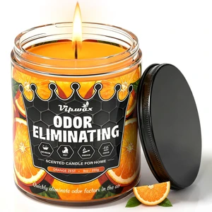 Orange Odor Eliminating Candles for Home Scented 9oz | Eliminates 99% of Pet, Smoke, Food and Other Smells Quickly, Highly Fragranced Candle, Premium Soy Candles Set for Women Orange Odor Eliminating Candles for Home Scented 9oz | Eliminates 99% of Pet, Smoke, Food and Other Smells Quickly, Highly Fragranced Candle, Premium Soy Candles Set for Women