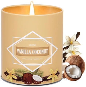 Vanilla Coconut Candle, Candles for Home Scented, 9 oz Soy Wax Candle Gift for Women Men, Aromatherapy Tin Jar Candle Vanilla Coconut Candle, Candles for Home Scented, 9 oz Soy Wax Candle Gift for Women Men, Aromatherapy Tin Jar Candle