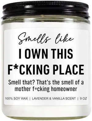 Funny Scented Candle, House Warming Gifts New Home, Housewarming Gifts for Women, Men, Couple, New Homeowner - First Apartment Essentials - Closing Presents for Home Buyers - 9 oz Funny Scented Candle, House Warming Gifts New Home, Housewarming Gifts for Women, Men, Couple, New Homeowner - First Apartment Essentials - Closing Presents for Home Buyers - 9 oz