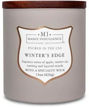 Winters Edge Scented Candles for Men, 15 oz Wooden Wick, Premium Soy Blend Wax, 60H Burn, Candles for Home Scented - Made in The USA Winters Edge Scented Candles for Men, 15 oz Wooden Wick, Premium Soy Blend Wax, 60H Burn, Candles for Home Scented - Made in The USA